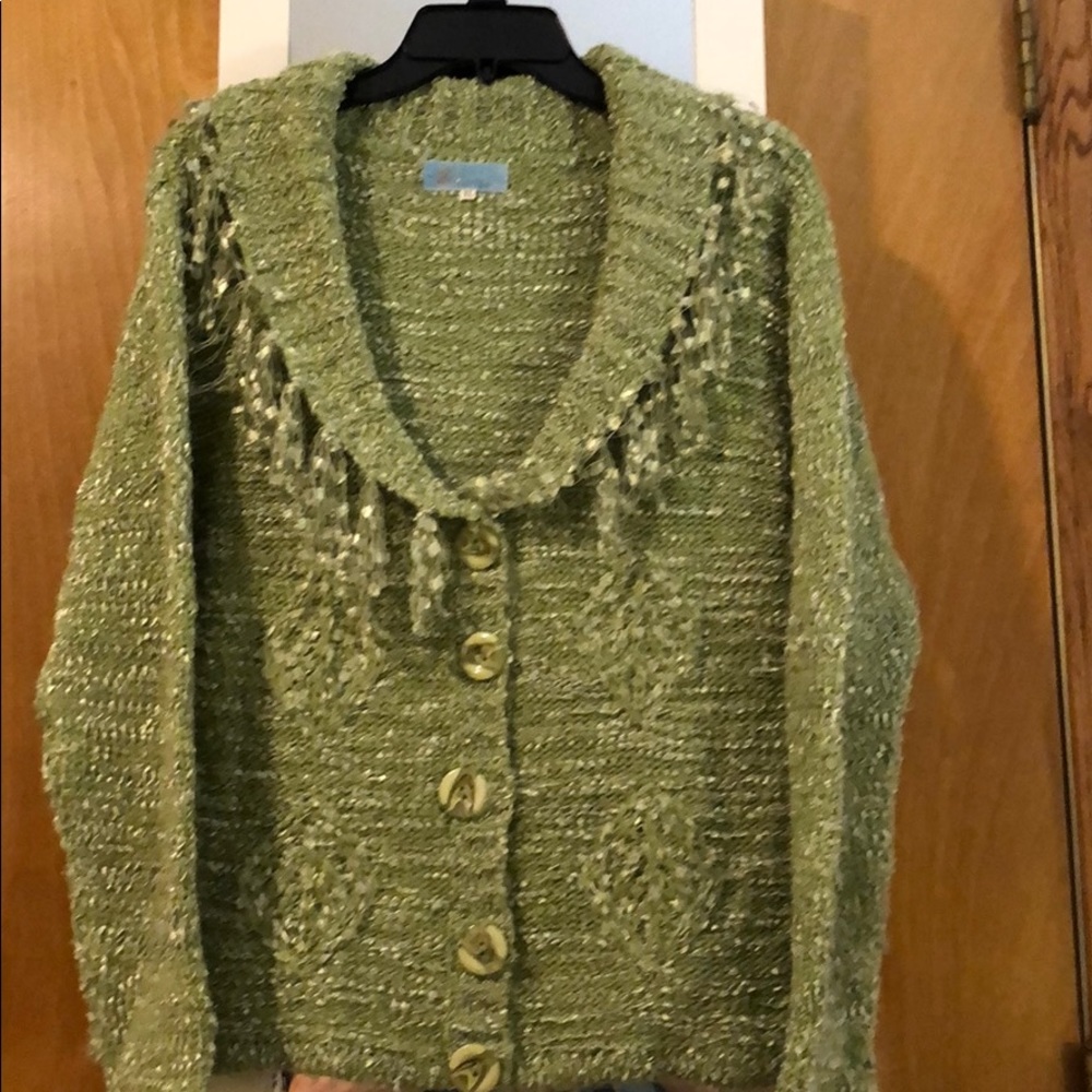 Cardigan Sweater, long sleeve sage green